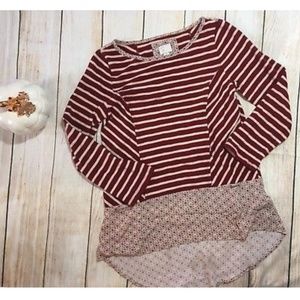 Postmark Anthropologie Red "Fairley" Tunic Top